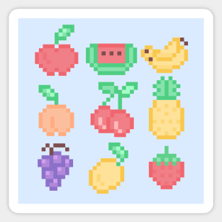 Kawaii Pixel Art Pastel Fruit Design Sticker
